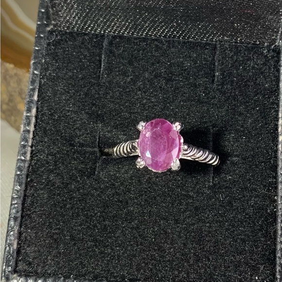 STERLING SILVER RUBY RING SIZE 6 - Picture 6 of 6